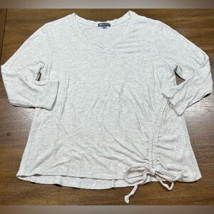 Democracy Size XL Tie-Front Gray Long Sleeve Women’s Shirt